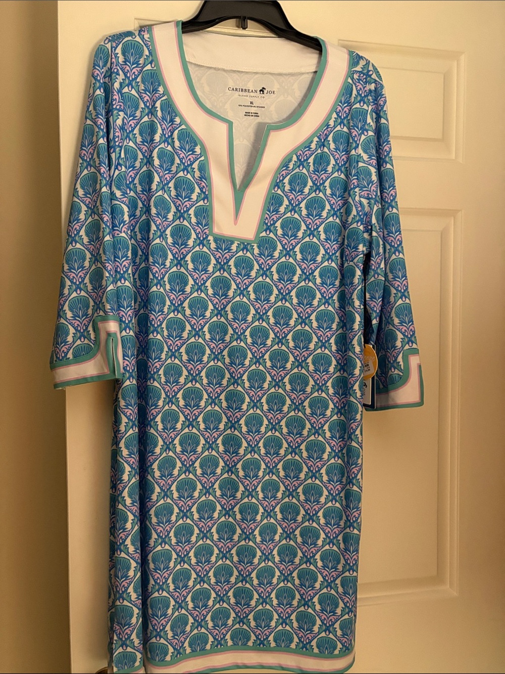 Carribean Joe size XL Resort Wear Dress sleeves blue NEW NWT SPF30+